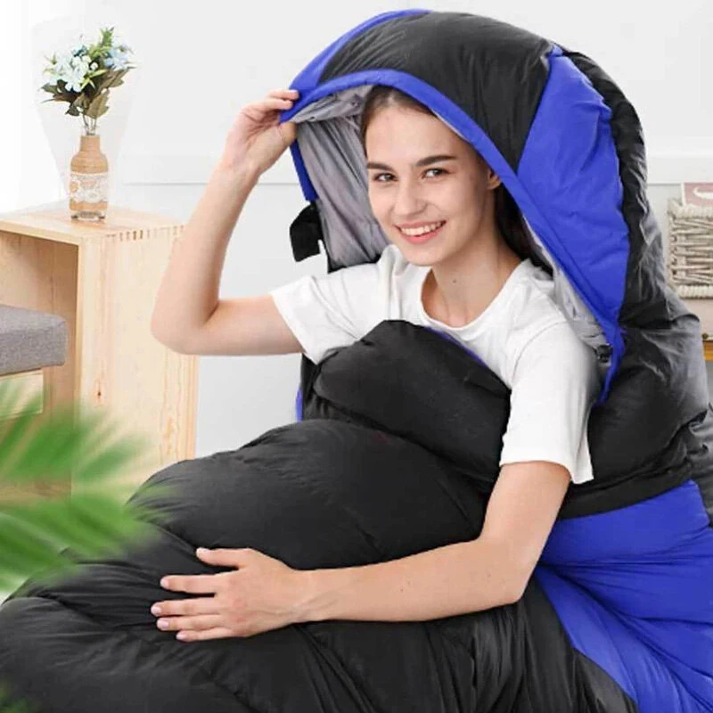 (image for) Camping Heated Sleeping Bag For Winter USB Charging 4 Heating Zones Heating Pads Portable 3 Temperature Adjustable Sleep Bag