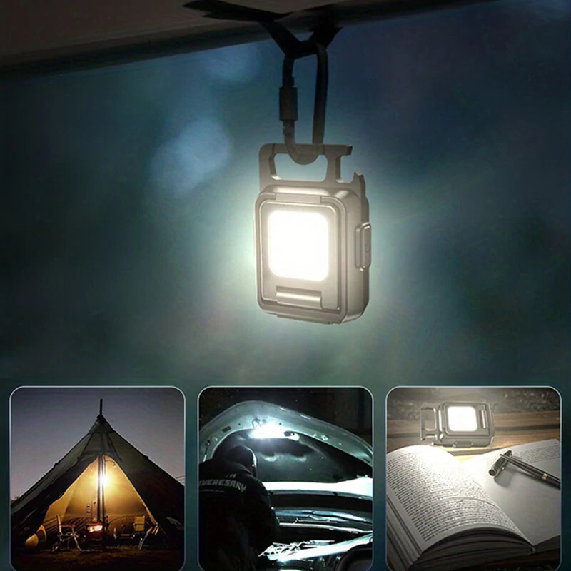 (image for) Multifunctional 1000Lm Super Brightness Flashlight Type-C Fast Charge Waterproof Mini Portable Weightlight Bottle Opener Keychain Light for Outdoor Climb
